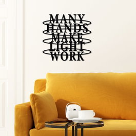 Wallity Hands Work Escultura de Pared de Metal Negra